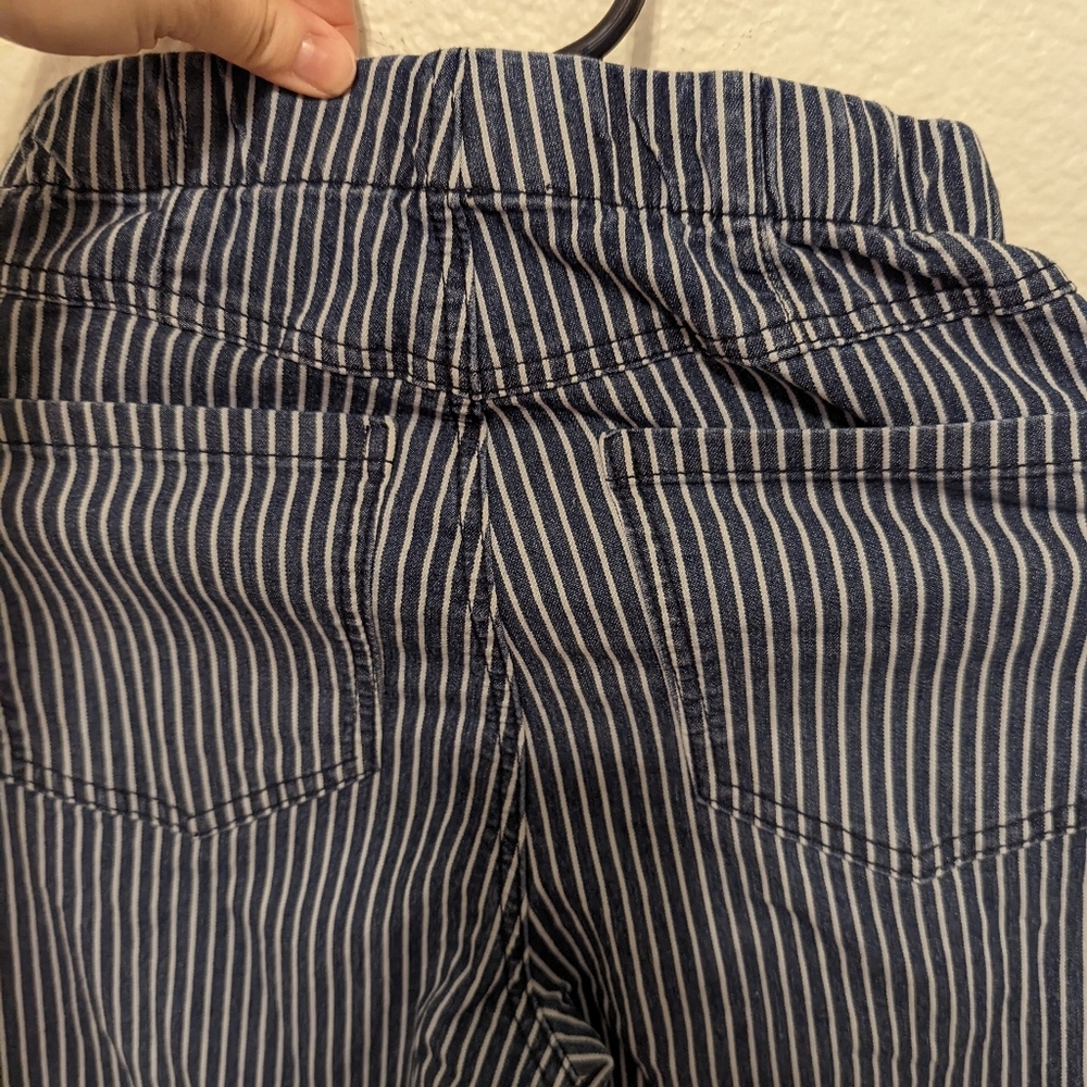 Striped Blue Flared Pants - Picture 3 of 5
